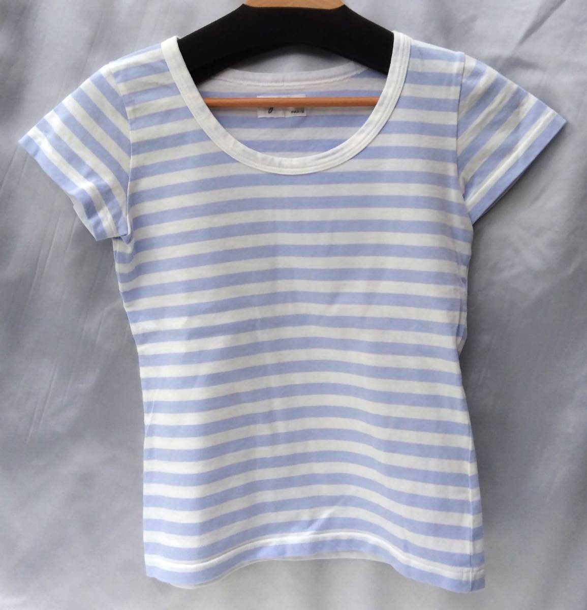 agnes b. アニエスベー 半袖Tシャツ 2点セット ストライプ ブルー系 ピンク系 綿100％ 日本製 MADE IN JAPAN_画像2