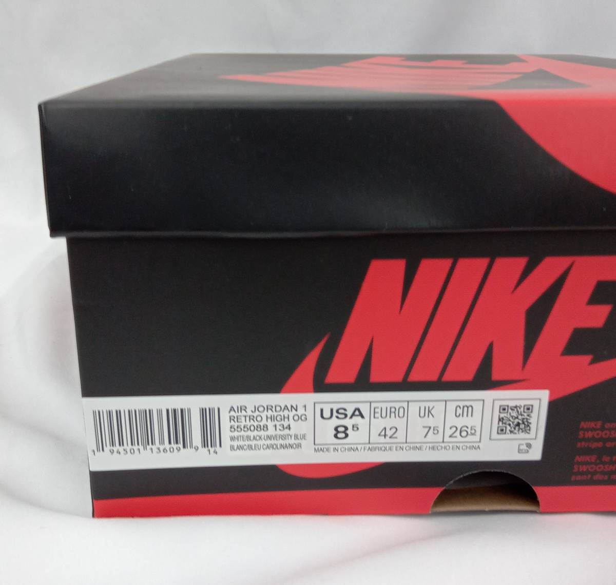 付属品完備 NIKE / AIR JORDAN 1 RETRO HI OG / Universally Blue / ナイキ / ジョーダン / AJ1 / ユニバーシティブルー / 26.5cm_画像9