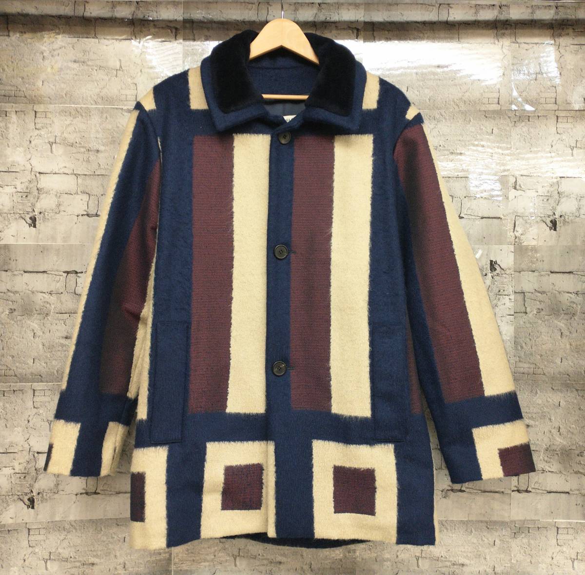 MELINDAGLOSS メリンダ グロス ウールジャケット ショートコート 羊毛 ルーマニア製 サイズ48 ブルー レッド ベージュ 店舗受取可