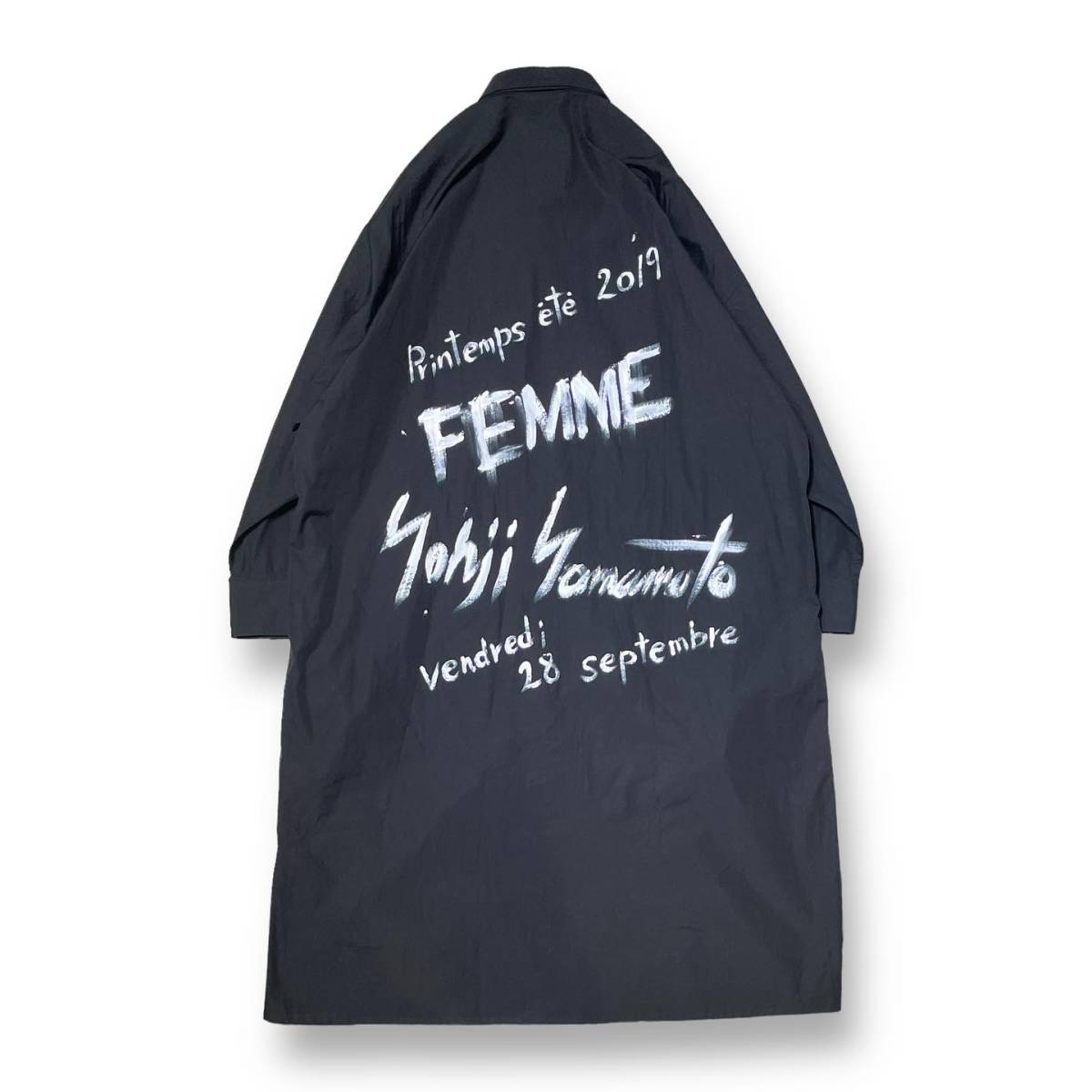 19SS BLACK Scandal Yohji Yamamoto Spere collar Femme Art Long