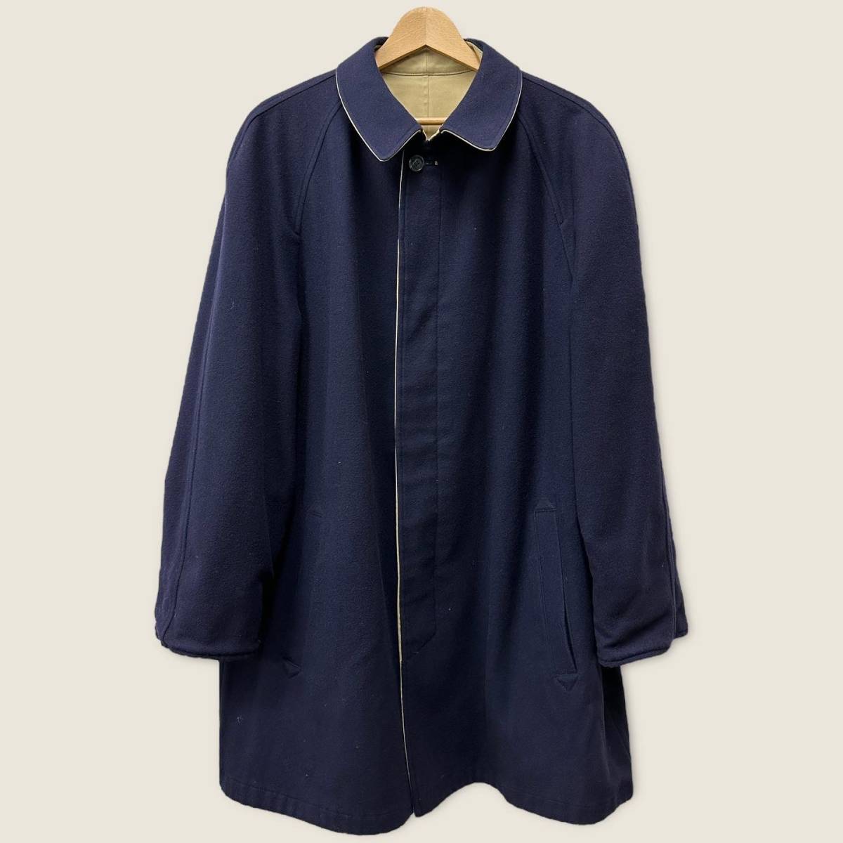大切な Balmachan Reversible SEALUP Coat 左脇ほつれ イタリア製 ネイビー/52/シーラップ リバーシブルバルマカーンコート/ベージュ ステンカラーコート 大切な Balmachan Reversible SEALUP Coat 左脇ほつれ イタリア製 ネイビー/52/シーラップ リバーシブルバルマカーンコート/ベージュ ステンカラーコート