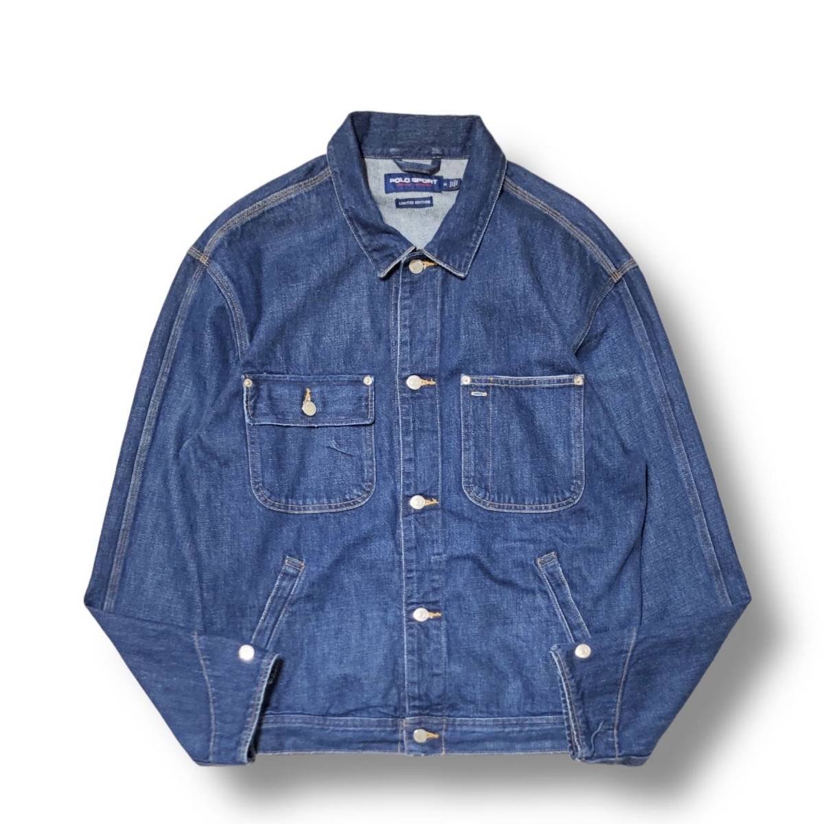 復刻ポロスポーツ星条旗ロゴUSAフラッグGジャンDENIMデニムジャケットS