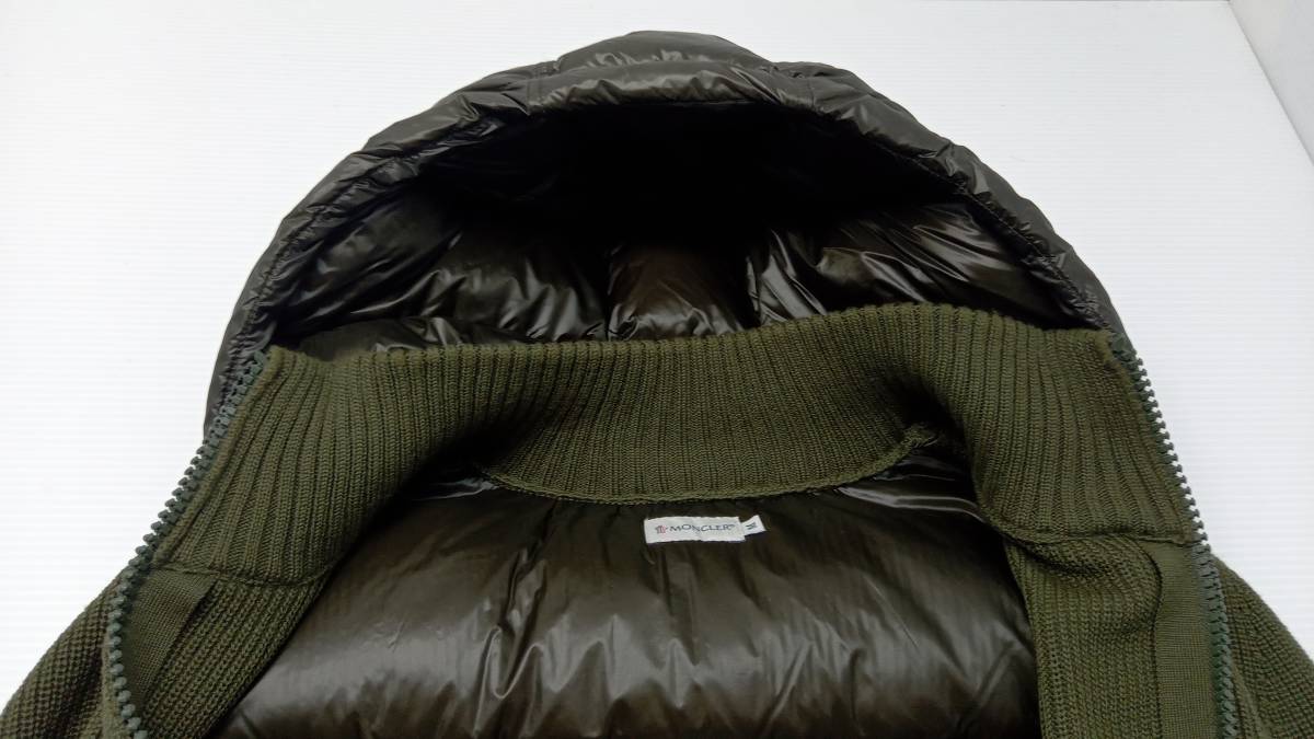 ☆ MONCLER モンクレール 長袖ニットダウン切替パーカー 前身頃 ☆ MONCLER モンクレール 長袖ニットダウン切替パーカー 前身頃