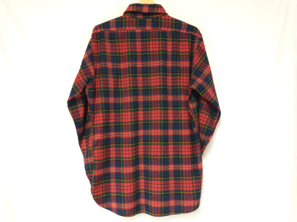 80s PENDLETON Wool Shirt USA製 サイズM レッド チェック ウール シャツ 長袖 ペンドルトン ヴィンテージ アメカジ 80年代_画像2