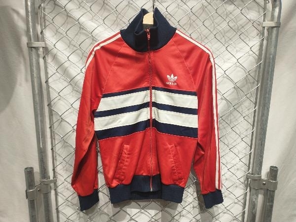 80s adidas track Jacket トラックジャケット レッド ジャージ Sサイズ アディダス 店舗受取可_画像1