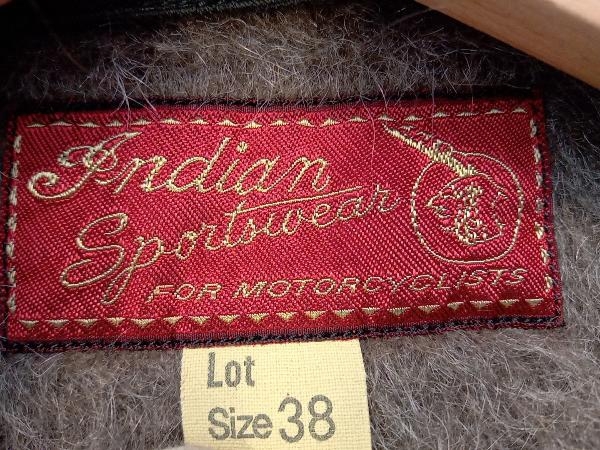 Indian motocycle インディアンモーターサイクル クルーザージャケット IM12088 アルパカ ボア N-1 メンズ コットン ウール ブラック 38_画像3