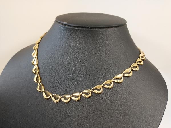 K18 デザインネックレス 17g 41cm 幅約8mm 18K 18金 ゴールド 店舗受取可