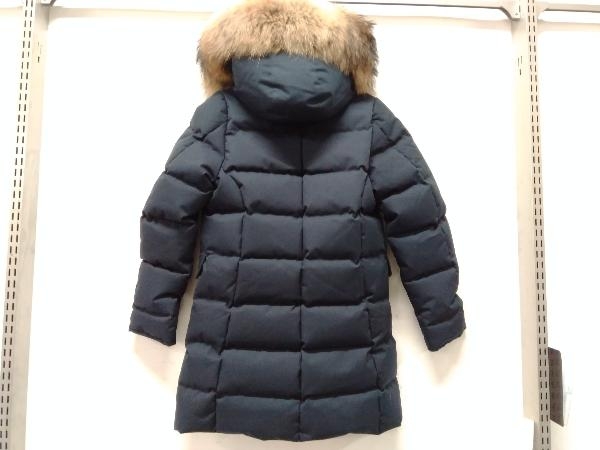 [ beautiful goods ]PYRENEX fur with a hood . down jacket down coat lady's size 38 raccoon navy reference regular price 121,000 jpy tag attaching winter clothes 