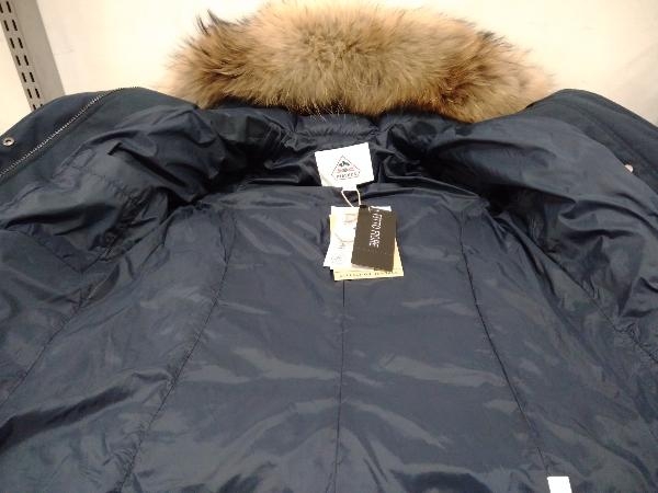 [ beautiful goods ]PYRENEX fur with a hood . down jacket down coat lady's size 38 raccoon navy reference regular price 121,000 jpy tag attaching winter clothes 