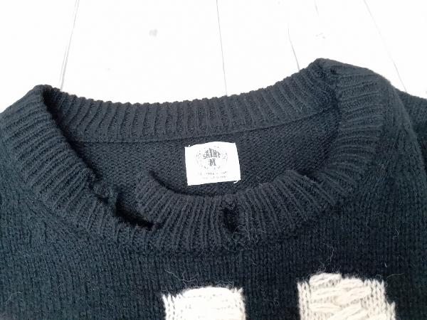 SAINT MICHAEL セントマイケル SIN ダメージ加工 ニット ブラック メンズ XL 日本製 店舗受取可