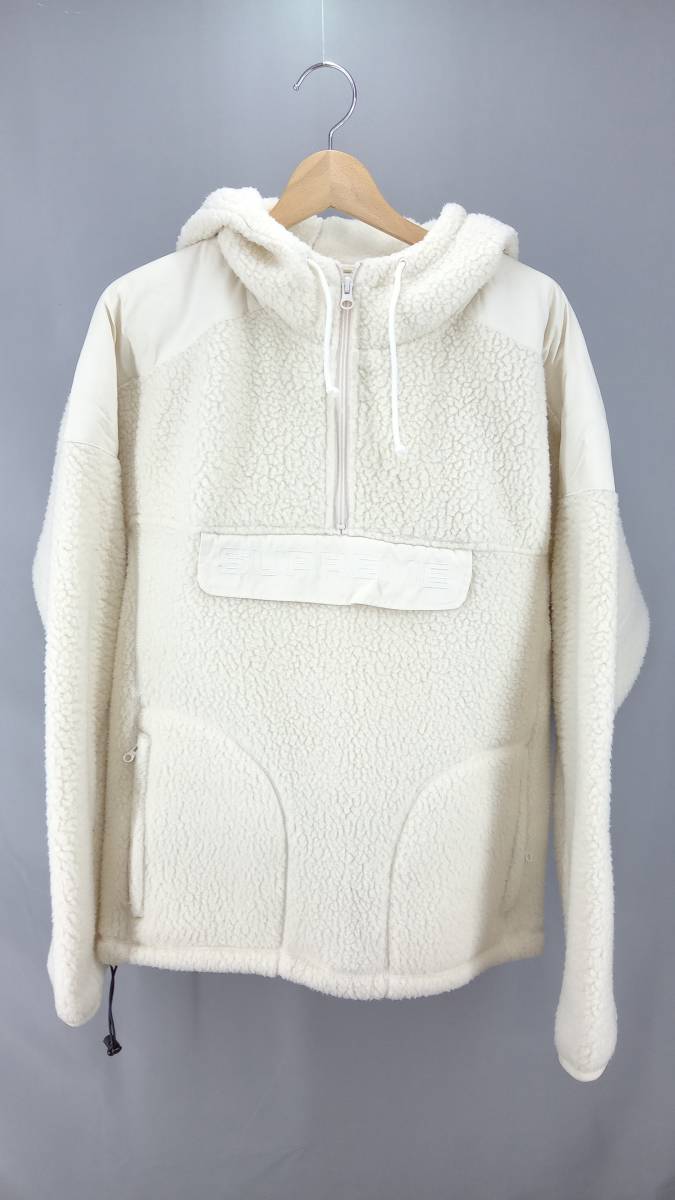 珍しい  メンズ Natural フリース Natural Pullover Zip Half PolartecHooded シュプリーム Supreme ★ XLサイズ 冬 ホワイト フリース