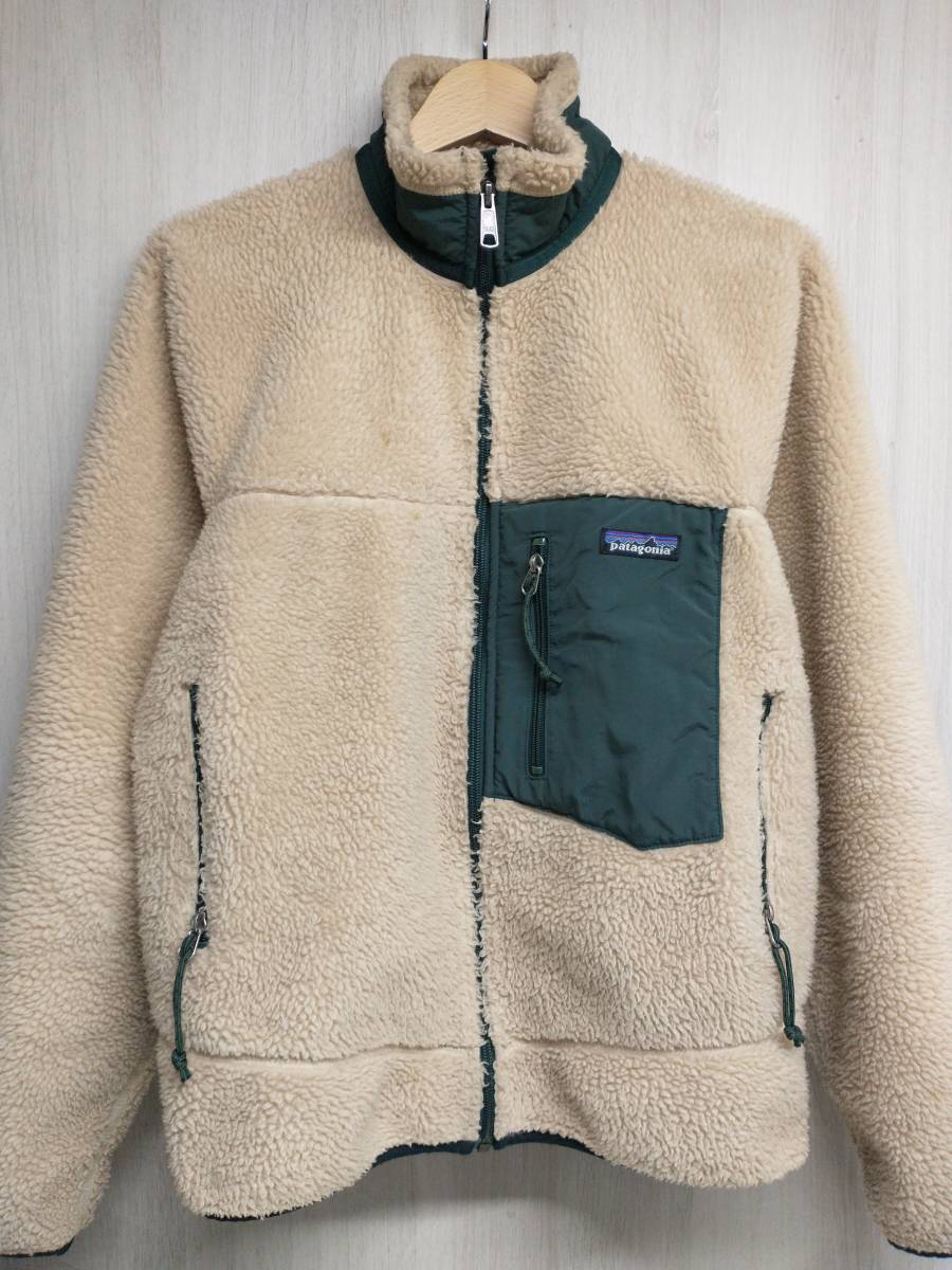 patagonia Retro X USA製 99年製 パタゴニア フリース ジャケット レトロ ヴィンテージ ベージュ グリーン メンズ S 米国製 店舗受取可_画像1