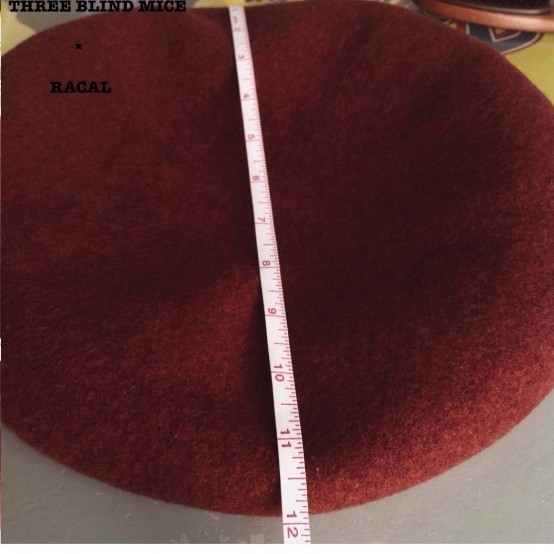 スリーブラインドマイス THREE BLIND MICE × Racal ビッグベレー帽 体感内周は61あたり ウール生地 