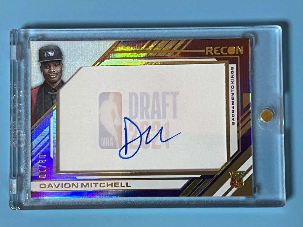 2021-22 Panini Recon Davion Mitchell RCドラフトナイトアセテートオート/10 gold Draft night acetate REAR SSP NBA card _画像1