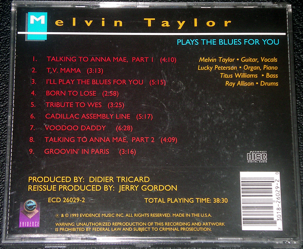 メルヴィン・テイラー Melvin Taylor / Plays the blues for you 稀少盤_画像3