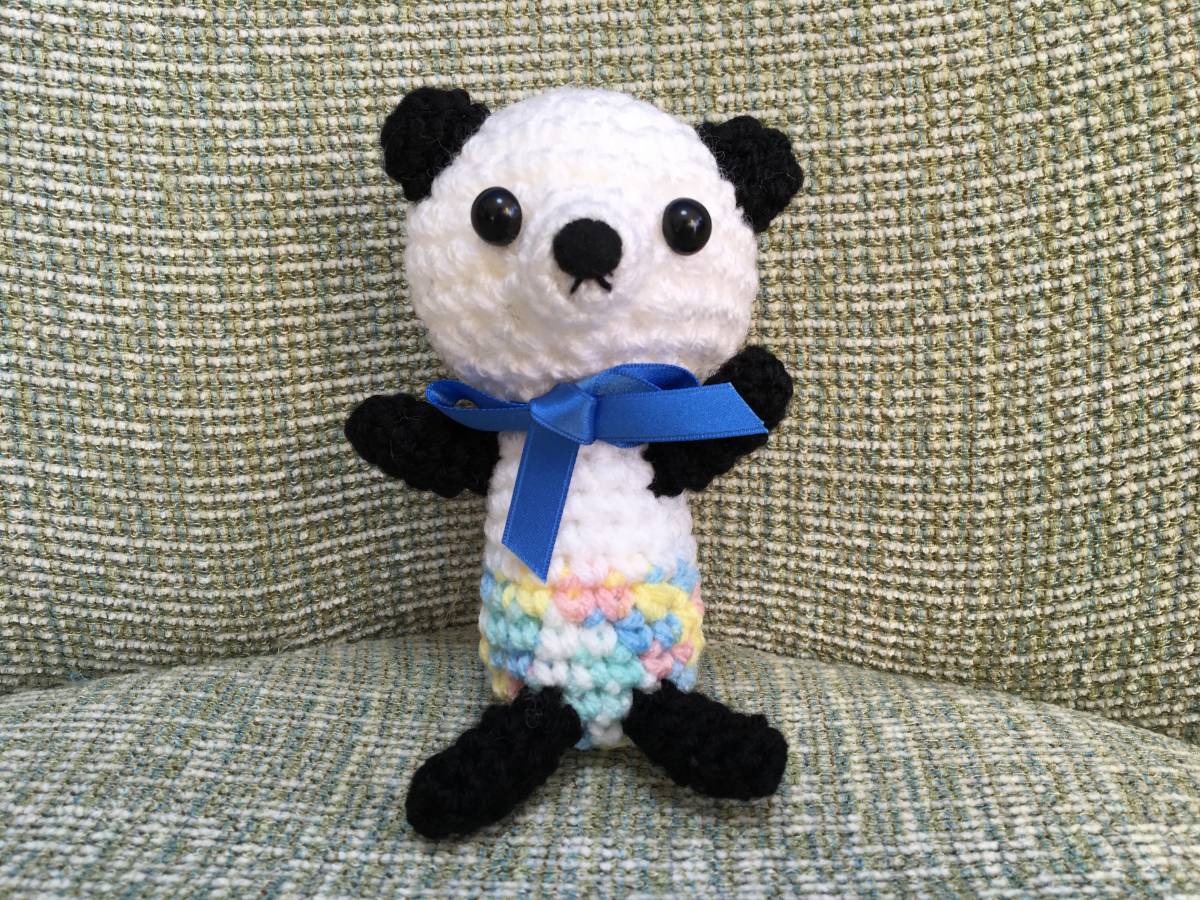  knitting. cup ru. Panda san (li bon pin k. blue ) hand made 