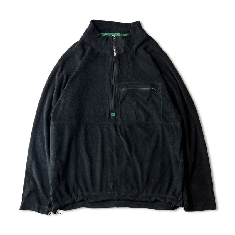 90s REI ハーフジップ プルオーバー POLARTEC フリース トップ XL 黒 / 90年代 オールド アールイーアイ アウトドア ブラック_画像1