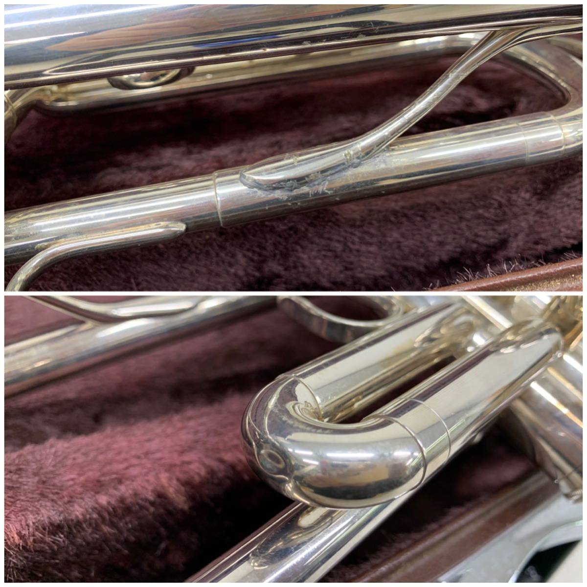 391(100) ② YAMAHA ヤマハ YTR-3320S トランペット マウスピース 11 15B ハードケース付き 中古