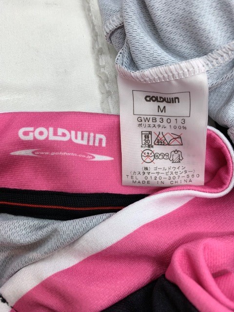 r2_2688 ゴールドウイン サイクリング サイクルウェア 半袖ジャージ フルジップ 背面ポケット付き ピンク×ブラック メンズ M_画像3