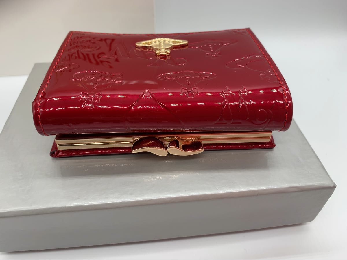 Vivienne Westwood ヴィヴィアンウエストウッド 三つ折り財布 レッド がま口 箱、紙袋付