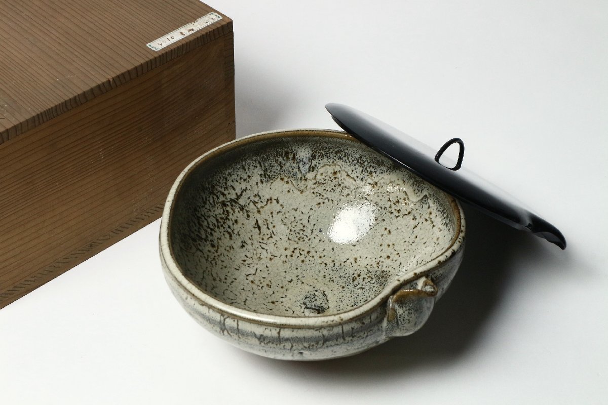 おしゃれ】 仕立て箱 専用黒漆木蓋 水指 片口 高取焼 茶道具 古高取