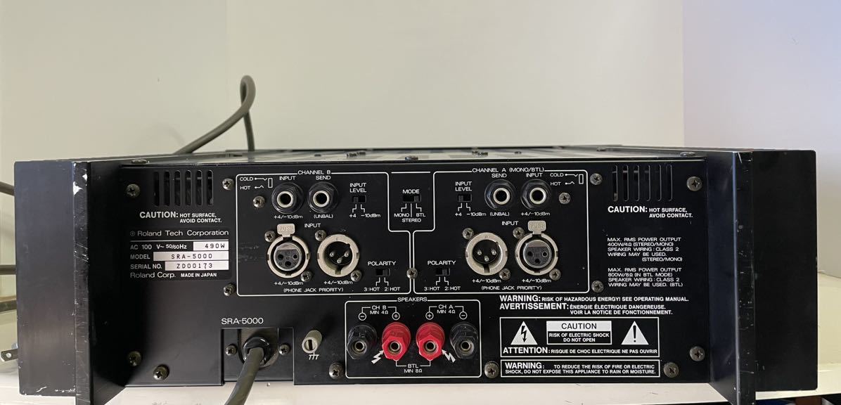 Roland ローランド 2ch パワーアンプ SRA-5000 ハイパワー 中古 通電OK