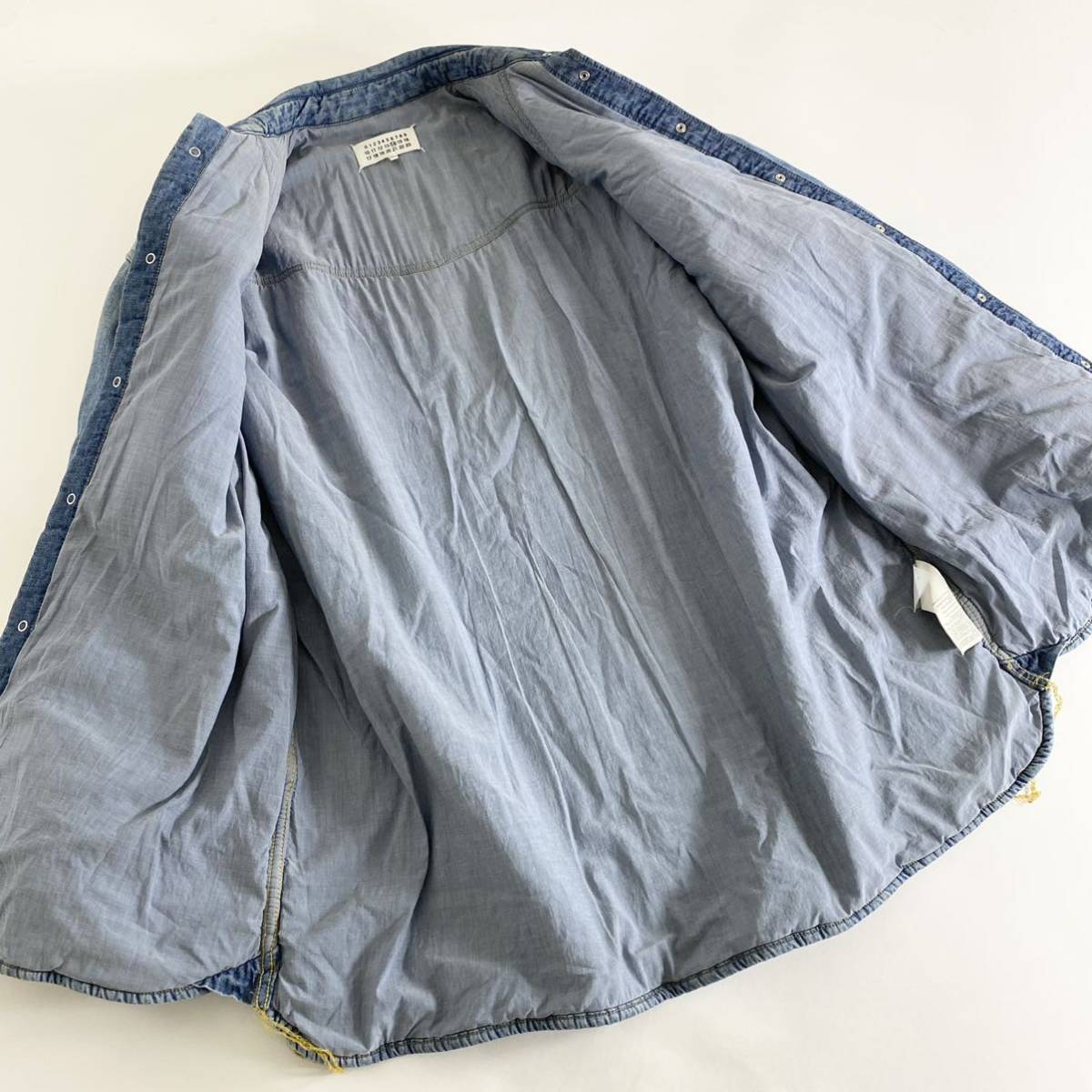 6k16《美品》Maison Margiela メゾン マルジェラ 14 デニムシャツ 中綿ジャケット デニムジャケット 38(M)メンズ デザイナーズ