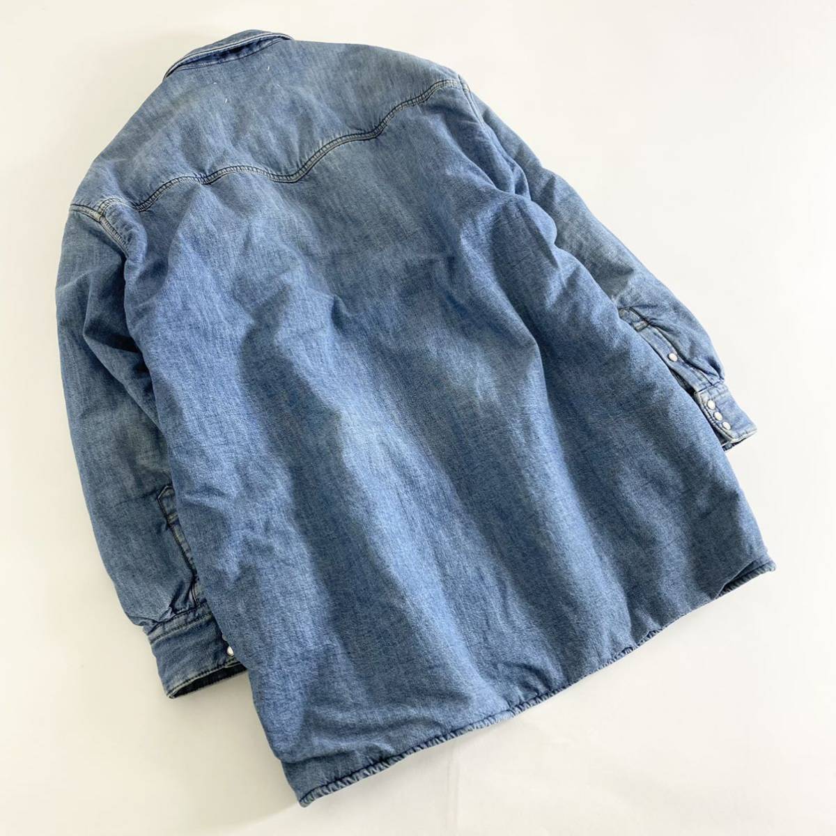 6k16《美品》Maison Margiela メゾン マルジェラ 14 デニムシャツ 中綿ジャケット デニムジャケット 38(M)メンズ デザイナーズ