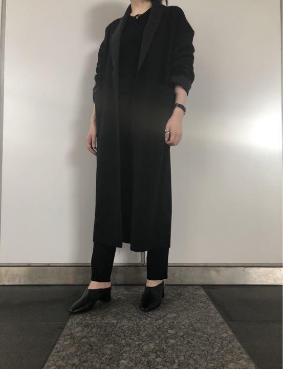 美品 theory セオリー コットンウール ロングコート ブラック Sサイズ