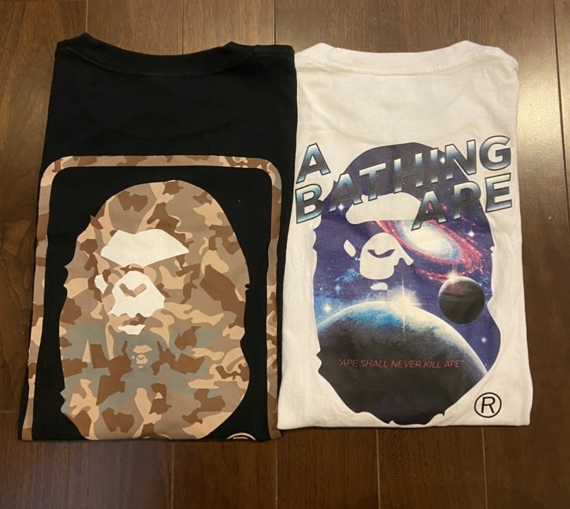 2枚セット USED 中古 2XLサイズ A BATHING APE BAPE World Gone Mad