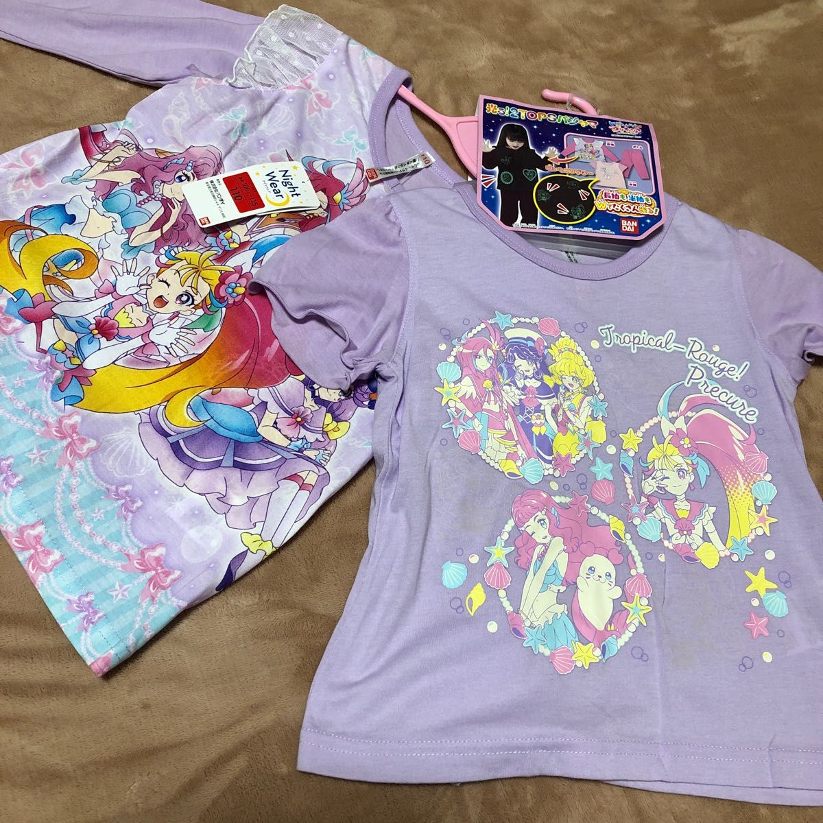 新品 3点セット プリキュア 光るパジャマ 長袖 半袖 ボトム 2TOPS プリキュア 長袖 半袖パジャマ 光るパジャマ｜PayPayフリマ