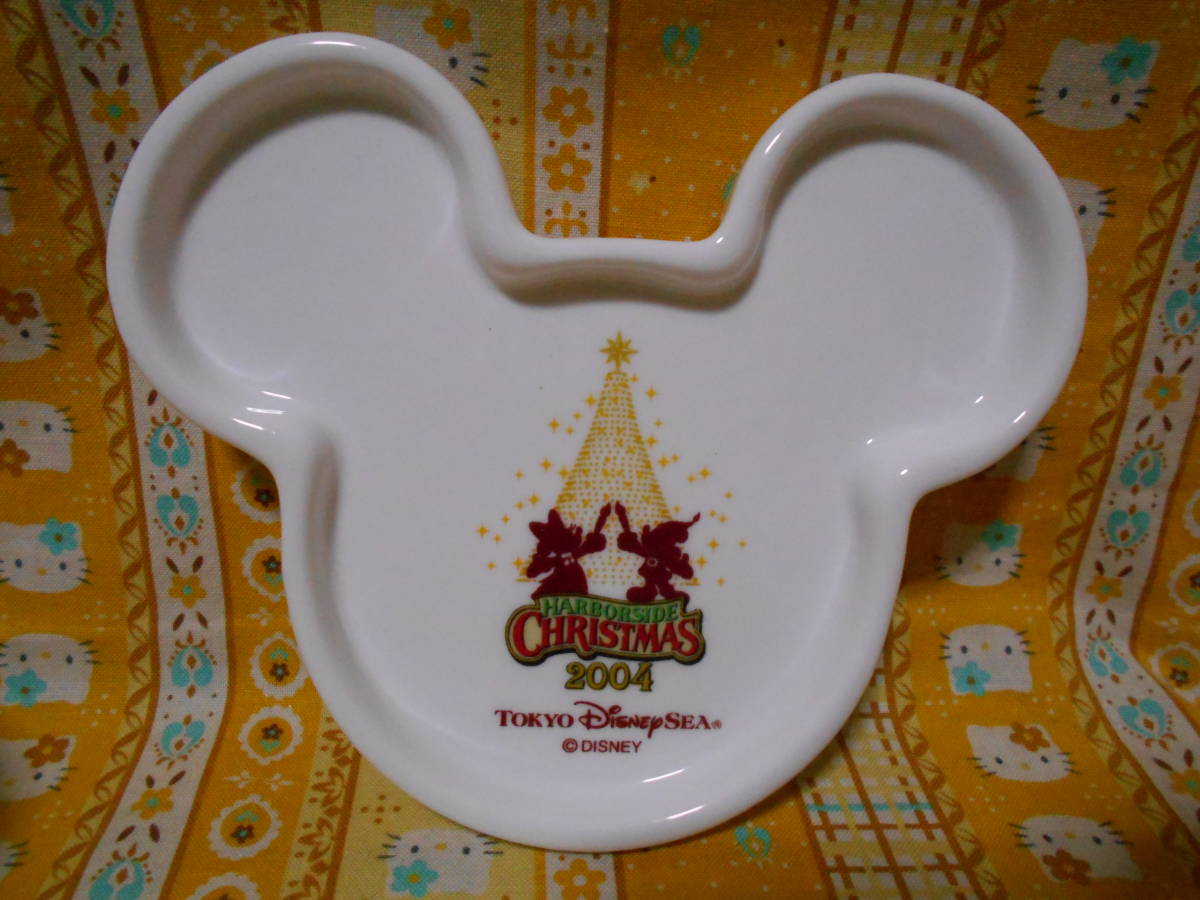 ♪ディズニー美品東京ディズニーシーハーバーサイドクリスマス2004陶器製カップ＆ミッキーマウス型プレート皿セットミッキー＆ミニーマウス_画像6