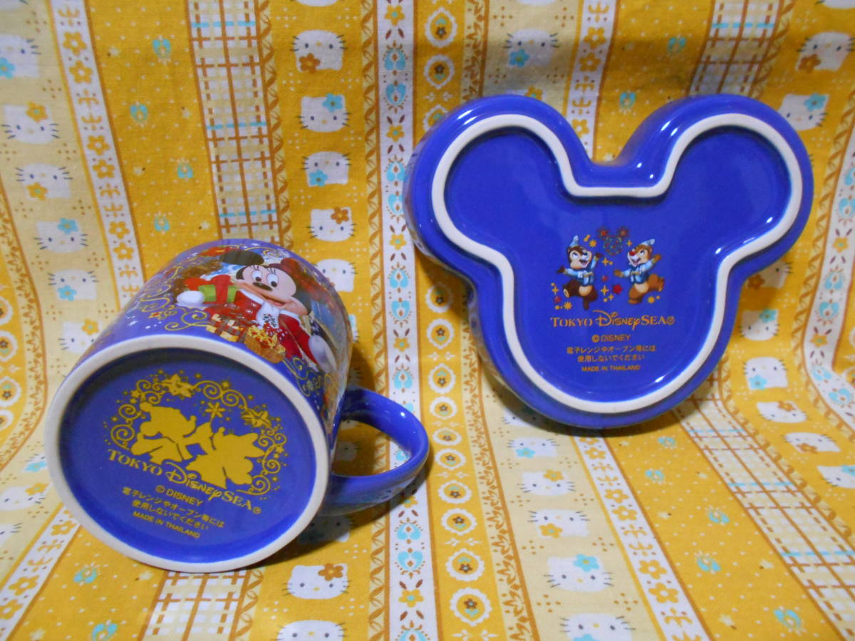 ♪ディズニー美品東京ディズニーシークリスマスウィッシュ2010陶器製カップ＆ミッキーマウス型プレート皿ミッキーマウス＆ミニーマウス_画像8
