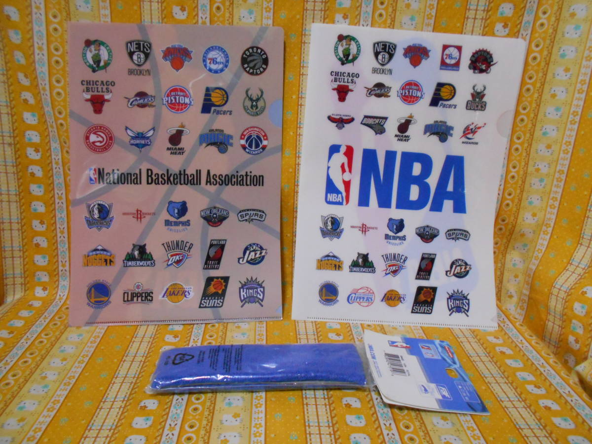 ♪バスケットボール新品未開封NBAヘアバンドブルー青ROYAL＆クリアファイル２種の画像8