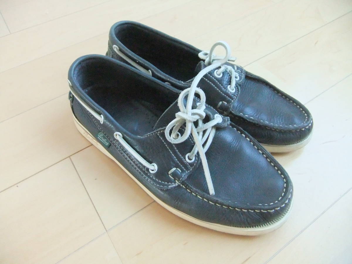 パラブーツ デッキシューズ 紺色 エディフィス別注 PARABOOT FOR EDIFICE MARINE VERITABLE MOCASSIN COUSU MAIN デッキシューズ