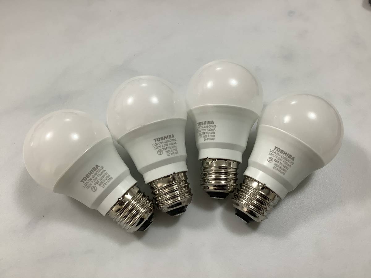 【点灯確認済】東芝LED電球 LDA7N-G/60W/2×4個 昼白色 電球60型相当 TOSHIBA_画像1