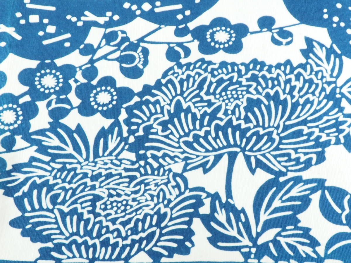 ギフト 昭和ビンテージ 栗山吉三郎作 本藍染テーブルクロス 壁掛け 幅160cm 縦90cm 部屋に和らかで気品ある雰囲気を醸し出す逸品 