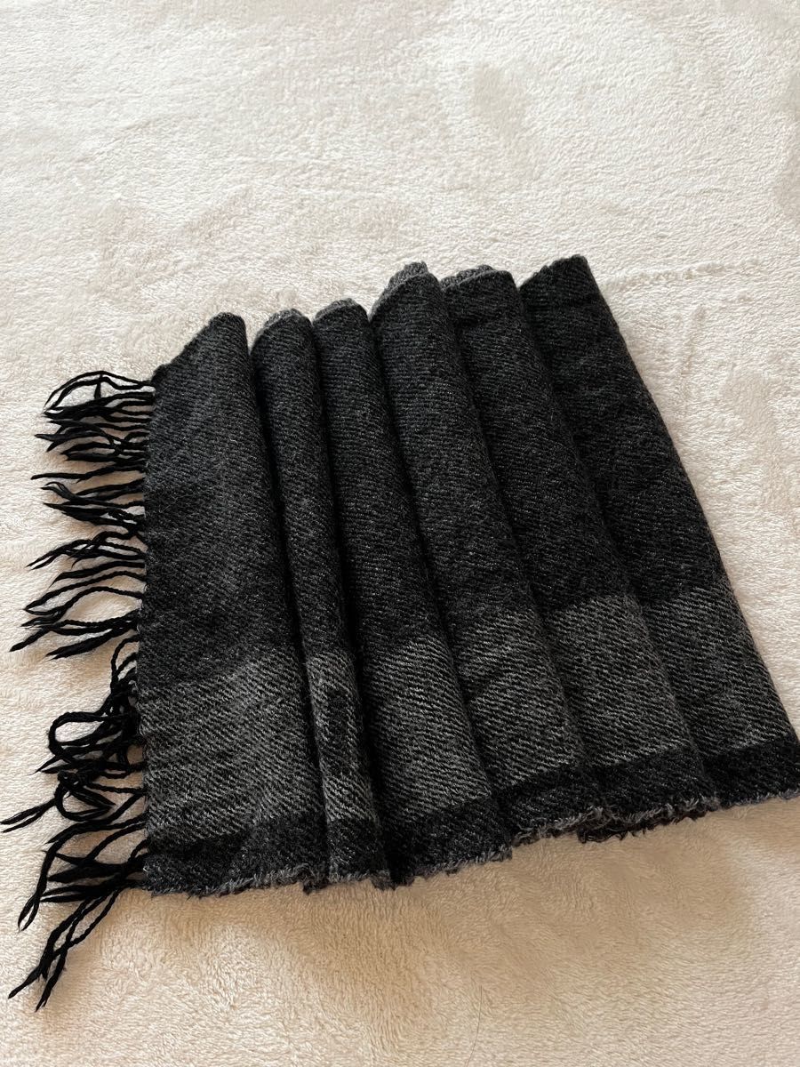 新品未使用 FENDI ロゴ グレー ウール 薄手 ストール マフラー ビッグ