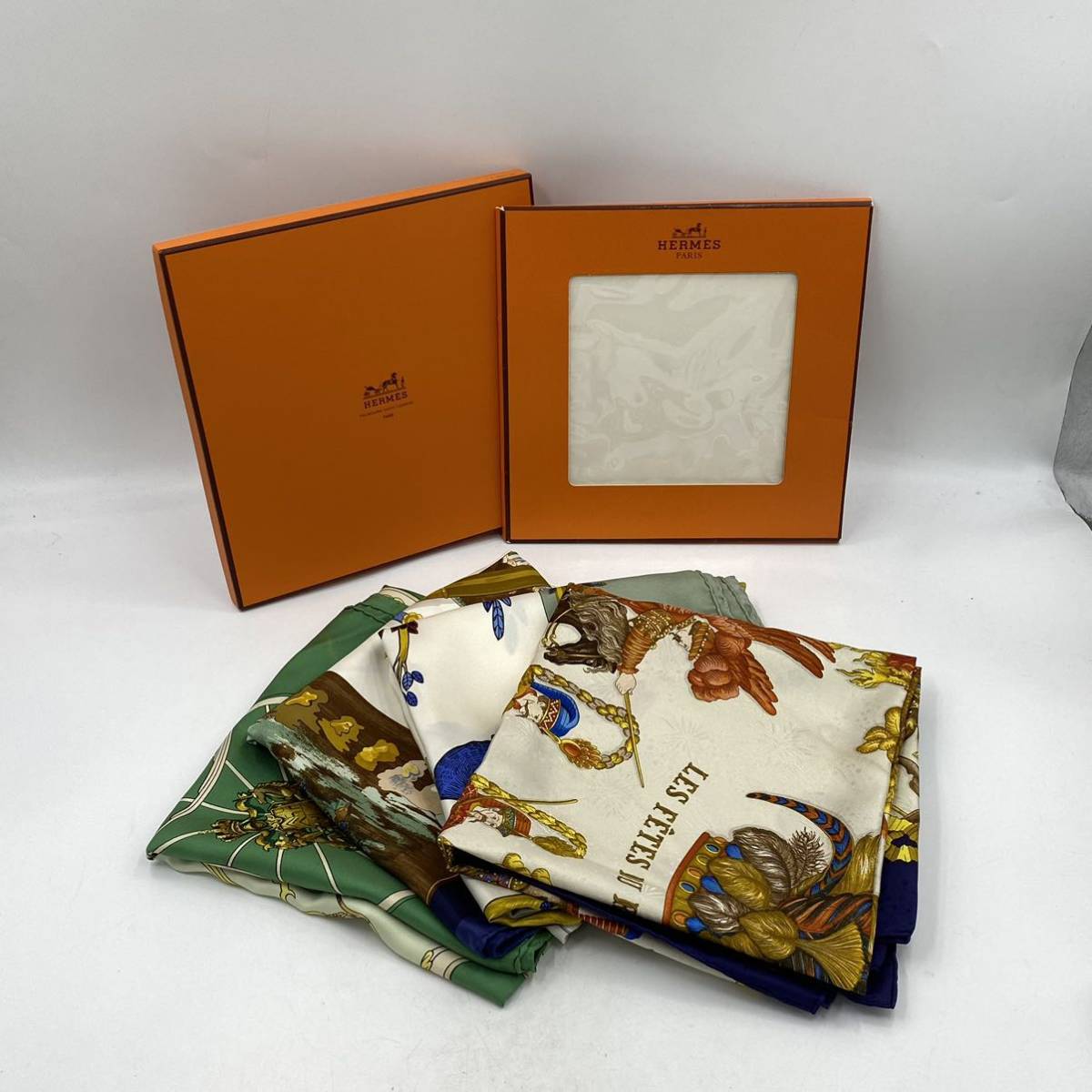 ヤフオク! - HERMES エルメス スカーフ 4枚セット アニマル M...