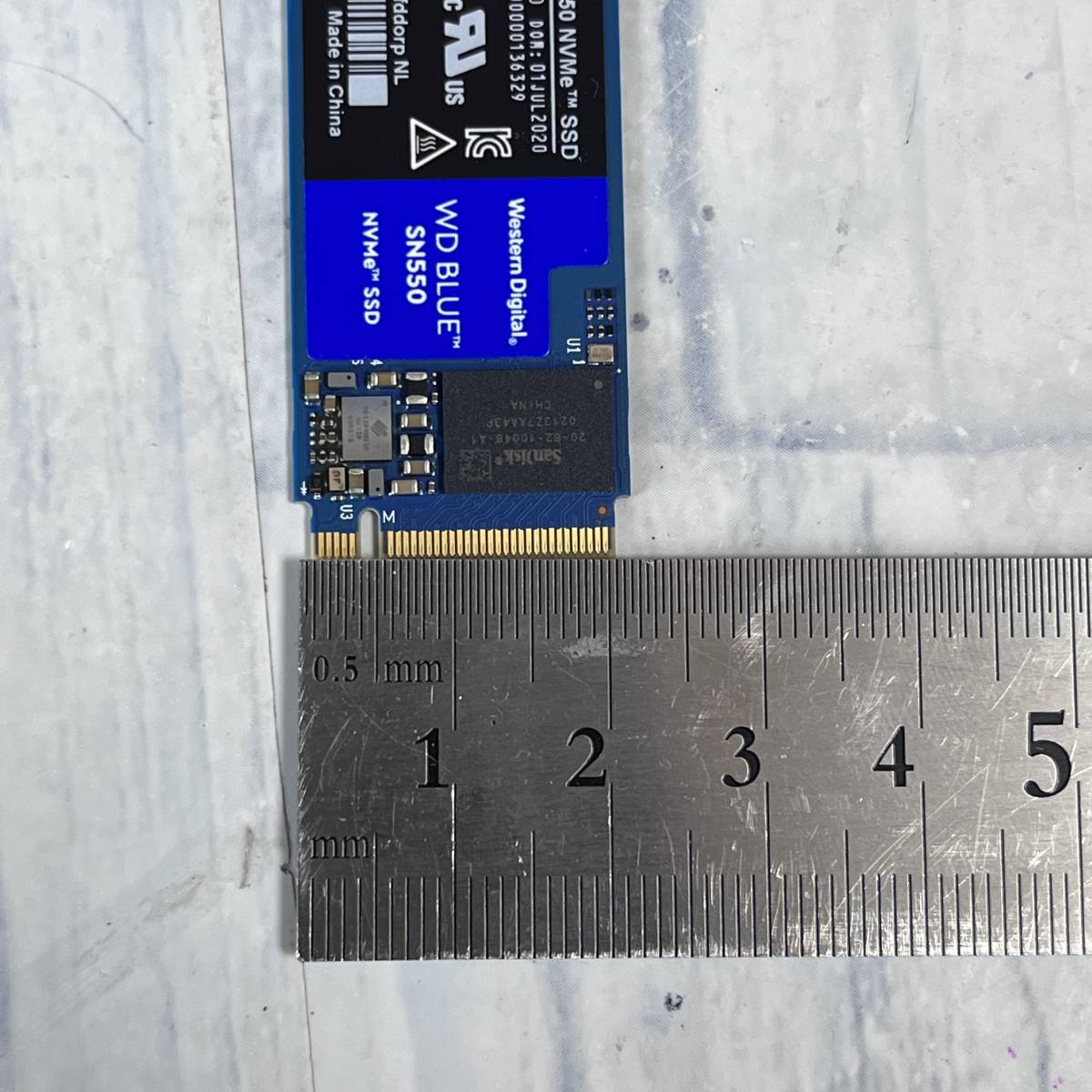 【中古部品】即決！SSDパーツ M.2 NVMe 500GB(M Key 5pin) SN550 動作確認済 ※管C1230R_画像4