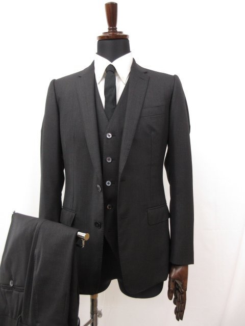 □HH超美品 SALTORIA 2ボタン 3ピーススーツ (メンズ) Size44 グレー系