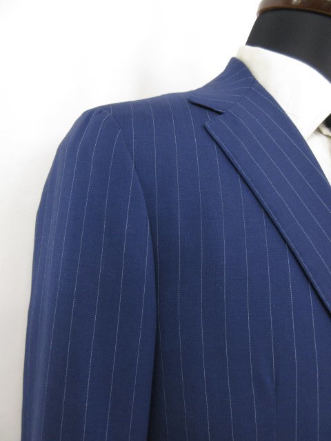 ■超美品 【Sartorio サルトリオ】 シングル 3ボタン段返り スーツ (メンズ) size50 ネイビー系 ストライプ柄 イタリア製 ★27RMS3193★_画像3