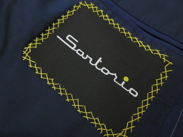 ■超美品 【Sartorio サルトリオ】 シングル 3ボタン段返り スーツ (メンズ) size50 ネイビー系 ストライプ柄 イタリア製 ★27RMS3193★_画像9