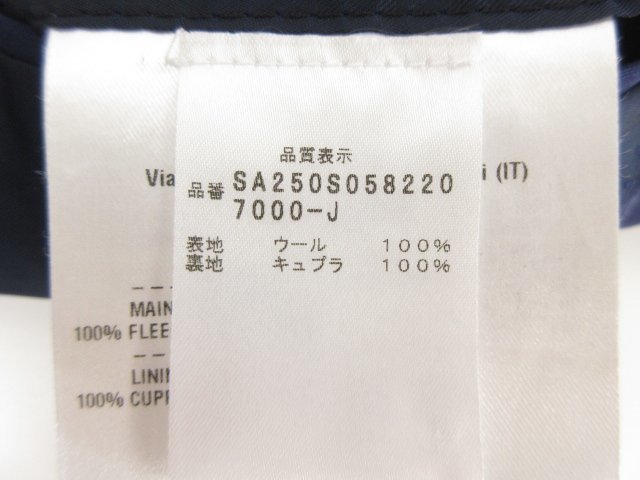 ■超美品 【Sartorio サルトリオ】 シングル 3ボタン段返り スーツ (メンズ) size50 ネイビー系 ストライプ柄 イタリア製 ★27RMS3193★_画像10