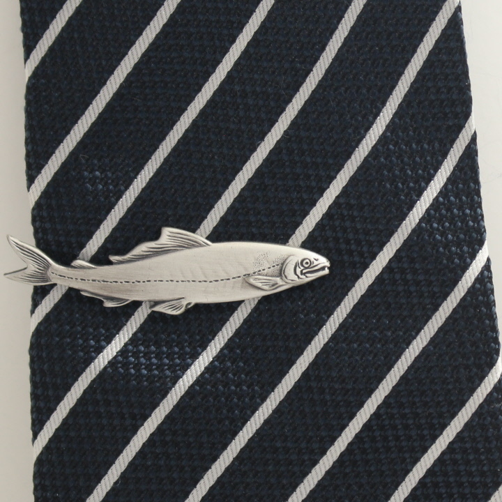  рыба форель поверхность белый интересный omo белый Uni -k под старину булавка для галстука галстук булавка 