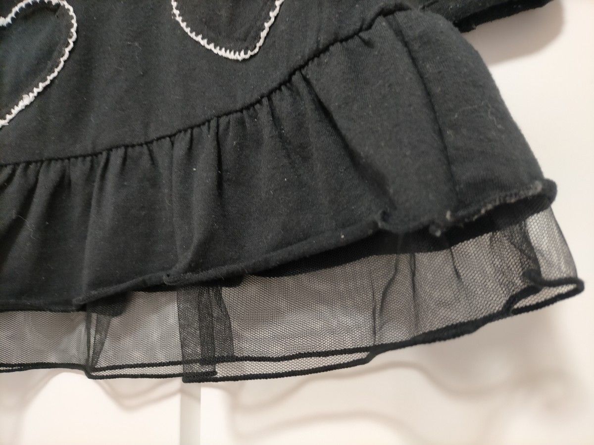 ベビー チュニック【90】トップス 長袖 ロンT 黒 ハート 女の子|PayPayフリマ ジディ ワンピース チュニック カットソー フリルカラー ゴスロリ 黒