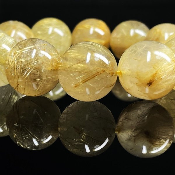 八白土星のお守り パワーストーン 最強金針水晶 ゴールド