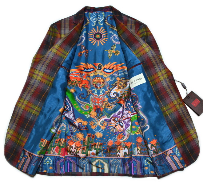 送料無料 定価378,000円程 ETRO 高級テーラードジャケット 52(XL