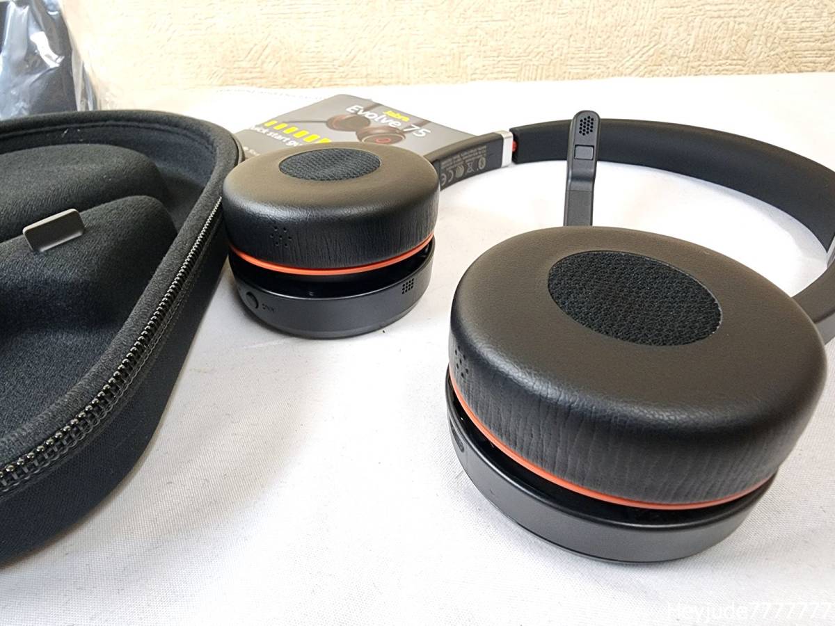 【新品/未使用品】Jabra Evolve 75 高機能 ワイヤレス ヘッドセット 両耳 ハンズフリー 充電スタンド 付き