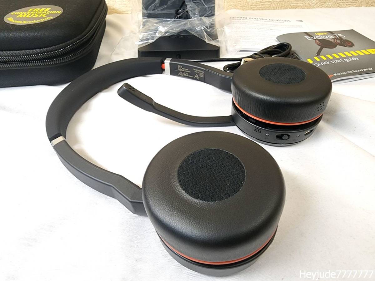 【新品/未使用品】Jabra Evolve 75 高機能 ワイヤレス ヘッドセット 両耳 ハンズフリー 充電スタンド 付き